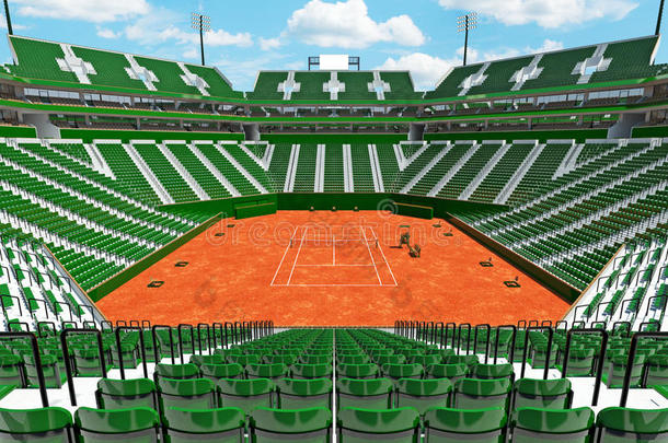 3英语字母表中的第四个字母致使关于美丽的现代的网球黏土法院运动场绿色的Sweden瑞典