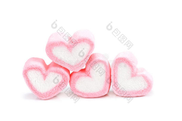 心形状蜀葵糖浆和向背景粉红色的心形状毁坏