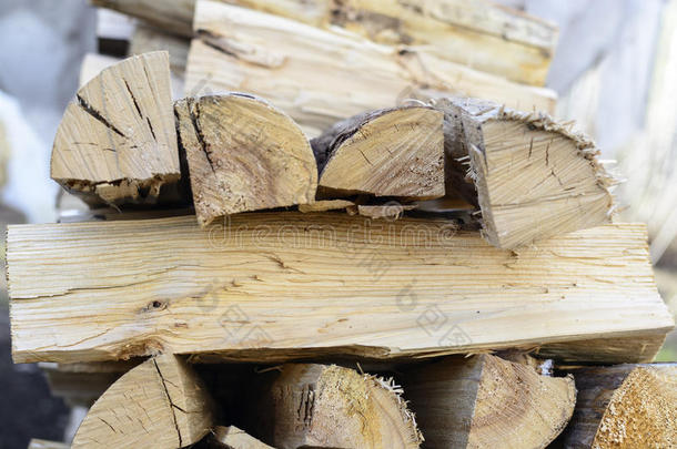 木柴背景-分裂硬材窑-干燥的.分裂木柴