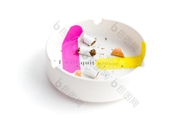 粉红色的和黄色的b和-帮助扎破向白色的烟灰缸向强调wickets三柱门