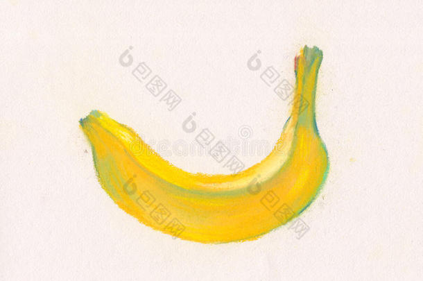 香蕉说明和自然的彩色粉笔比喻.