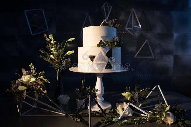 甜的表.婚礼蛋糕和美丽的设计
