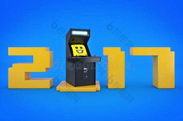 酿酒的商场游戏机器观念2017新的年.