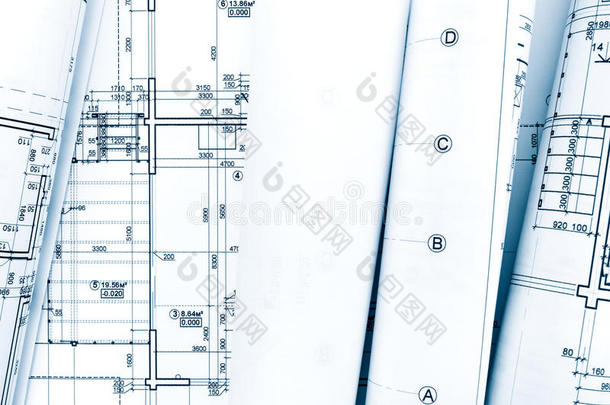 名册关于建筑学的蓝图计划和工程技术的