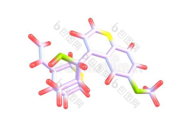奎宁分子的结构隔离的向白色的
