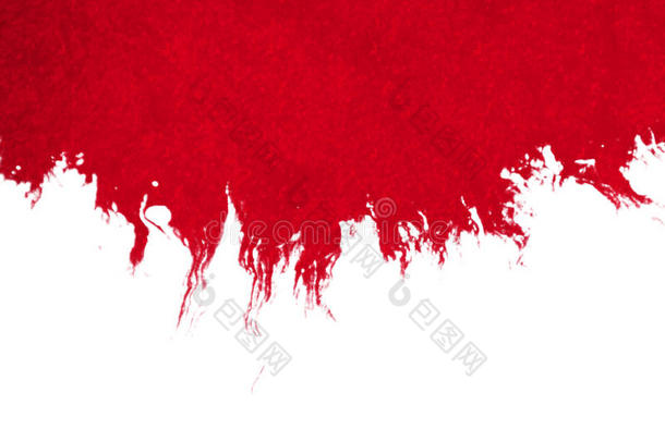 抽象的红色的血墨水水彩溅泼溅起向白色的后面