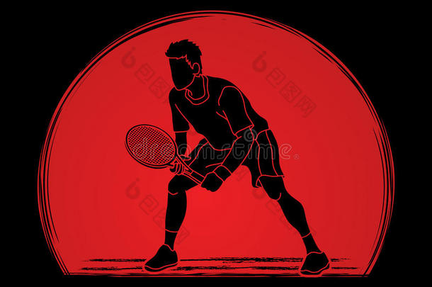 网球演员行动,男人比赛网球