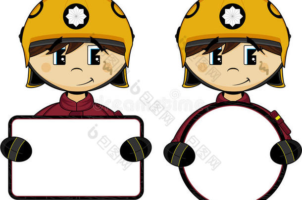 漂亮的漫画消防队员-消防队员