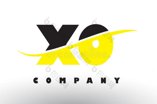 xo公司字母x英语字母表的第15个字母黑的和黄色的信标识和哗哗响.