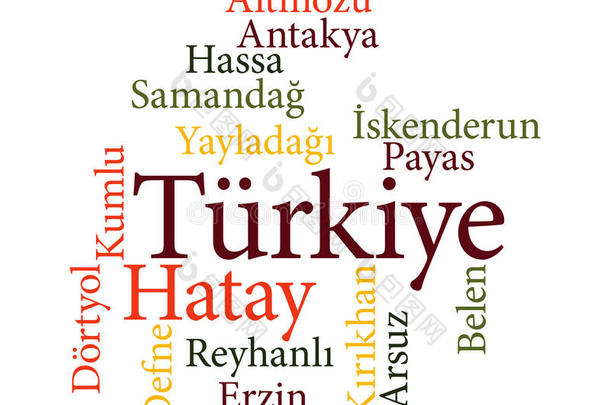 土耳其的城市哈塔伊细分采用单词云