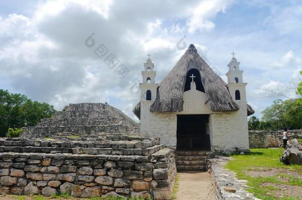 Xcambo玛雅人的毁坏吡嗪酰胺文化墨西哥尤卡坦半岛