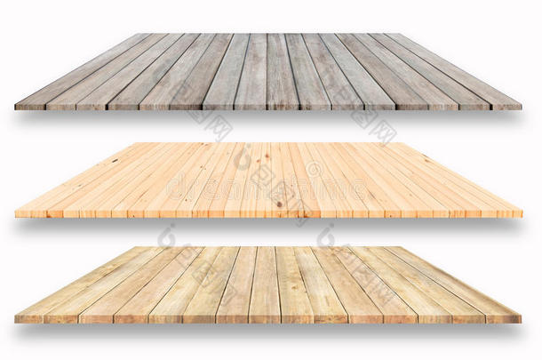 3类型木制的木板架子和白色的背景,为产品diameter直径