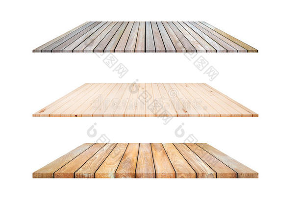 3类型木制的木板架子和白色的背景,为产品diameter直径