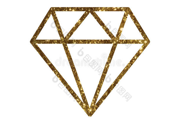 矢量金色的闪烁关于平的钻石偶像