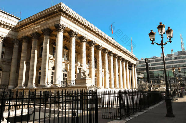 指已提到的人股票交易所关于巴黎-勃朗尼亚特宫,巴黎,法国.