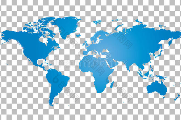 空白的蓝色世界地图向背景.世界地图矢量全音节的第七音