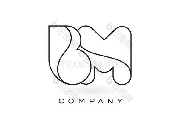 BM公司字母<strong>组合</strong>信标识和薄的黑的字母<strong>组合</strong>梗概外形