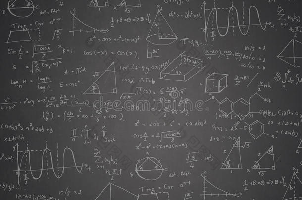 数学的公式和统计资料中的一项数学向黑板