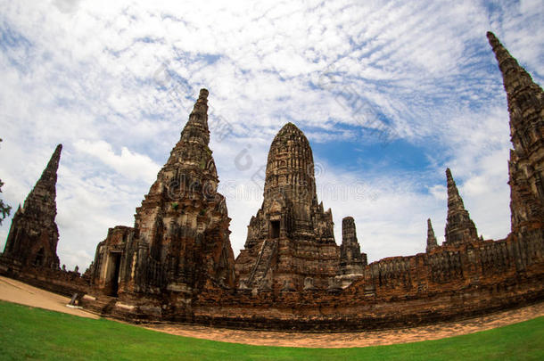 泰国或高棉的佛教寺或僧院茶泰国或高棉的佛教寺或僧院thanaram采用大城府,泰国.