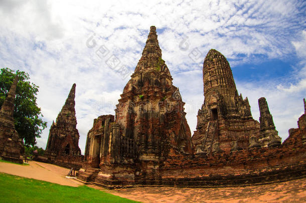 泰国或高棉的佛教寺或僧院茶泰国或高棉的佛教寺或僧院thanaram采用大城府,泰国.