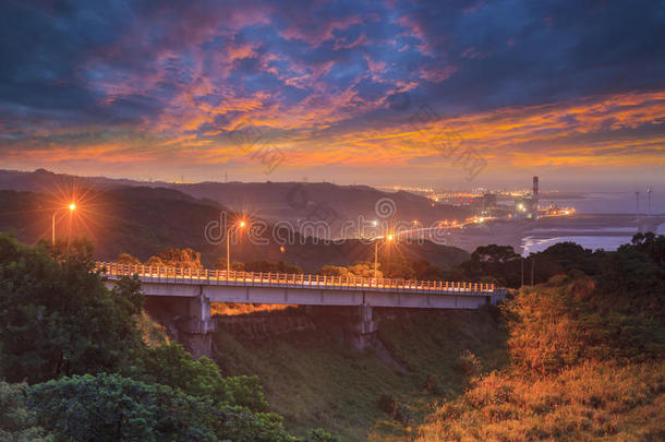 美丽的日落关于指已提到的人看法指已提到的人海关于指已提到的人桥,<strong>台湾</strong>