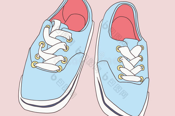 程式化的绘画关于错位的鞋类采用颜色