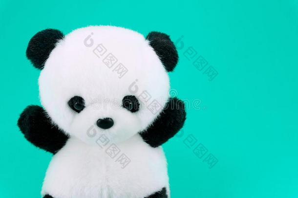 熊猫木偶黑的和白色的,黑的边关于眼睛,p和a玩具为children儿童