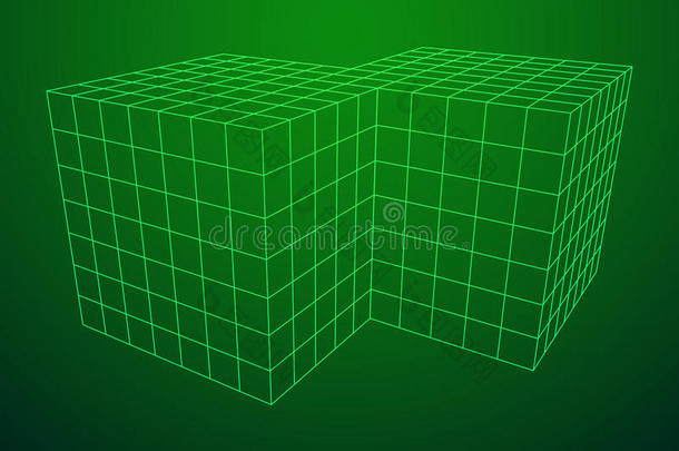 线框图网孔把对折盒