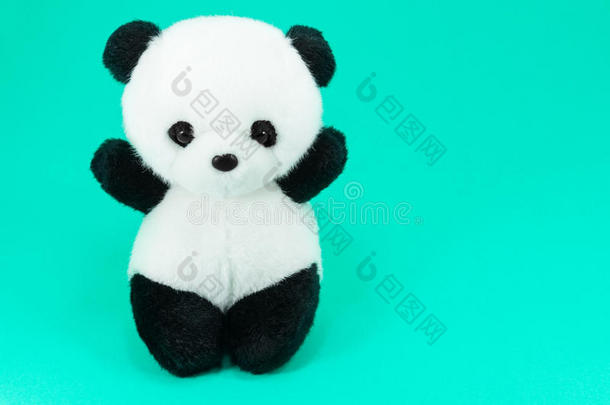 熊猫木偶黑的和白色的,黑的边关于眼睛