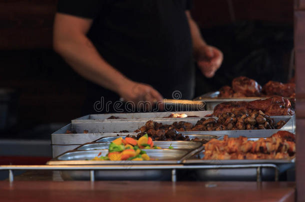 美味的美味的大街食物向一烧烤