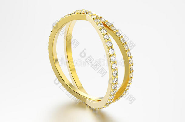 3英语字母表中的第四个字母说明黄色的金两个胫钻石戒指和反射