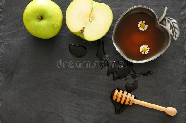 蜂蜜,<strong>苹果</strong>向板岩板.罗什哈沙纳&字母x28;犹太人的新的年
