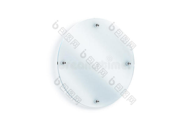 空白的圆形的玻璃符号盘子墙-骑在马上的假雷达