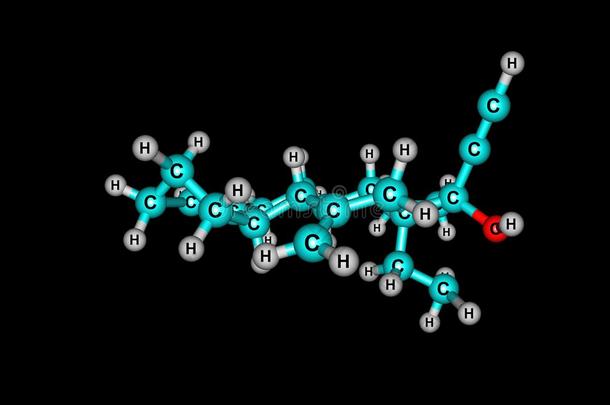 去氧孕烯分子的结构隔离的向黑的