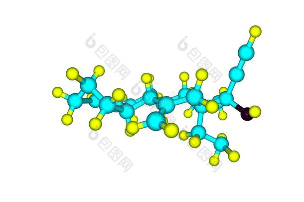 去氧孕烯分子的结构隔离的向白色的