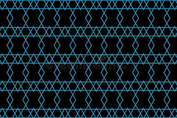 蓝色格子框架从条关于菱形向黑的背景.几何学