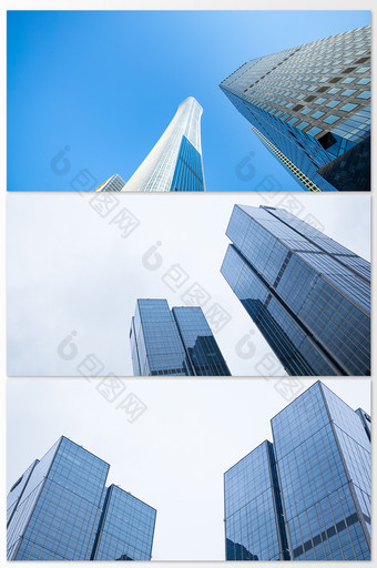 蓝色大气城市建筑企业大楼背景摄影图图片