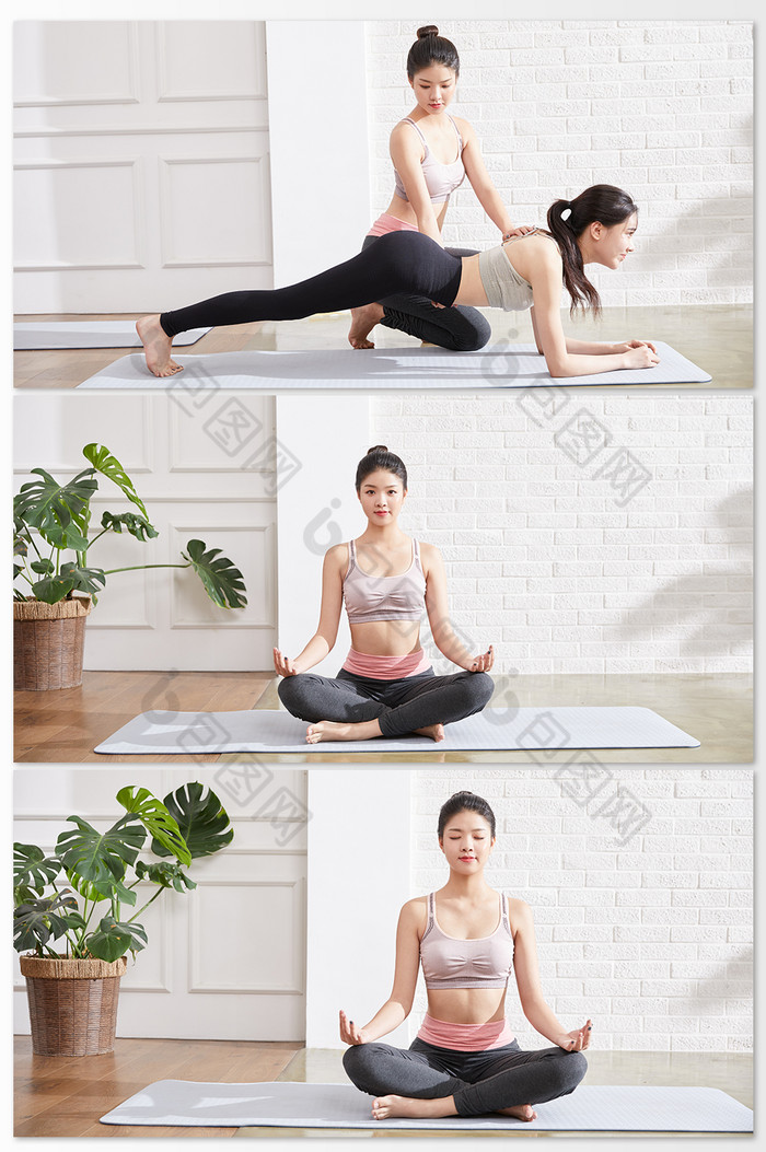 锻炼做瑜伽教练运动减肥健身健康摄影背景图图片图片
