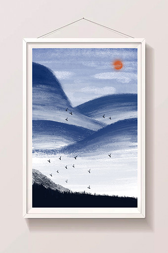 唯美大山远景背景插画通用背景1024 4575图片素材免费下载 编号 潮点视频