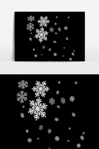 冬季大雪雪花图案元素psd340*512PX图片素材