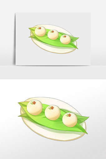 手绘特色美食糍粑插画元素图片素材免费下载