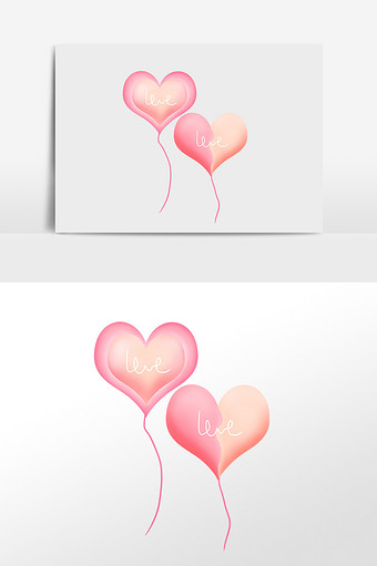 手绘粉色心形气球爱情边框图片素材免费下载