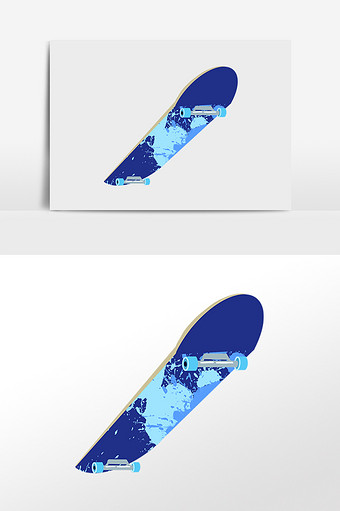 手绘蓝色滑板车儿童滑板玩具插画图片素材免费下载