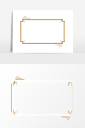 中国风复古金色边框