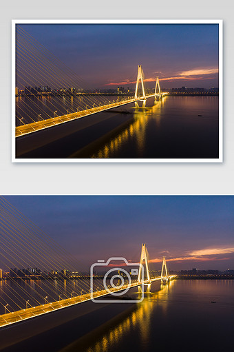 武汉二七长江大桥晚霞航拍摄影图片图片素材免费下载