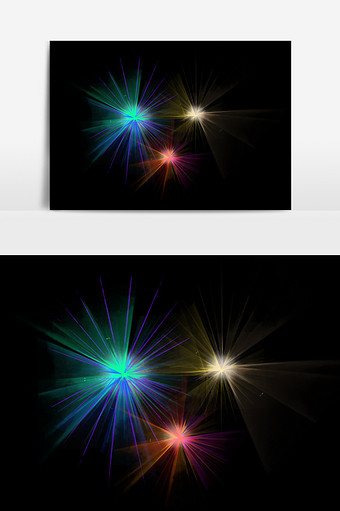 炫彩灯光效果元素图片素材免费下载