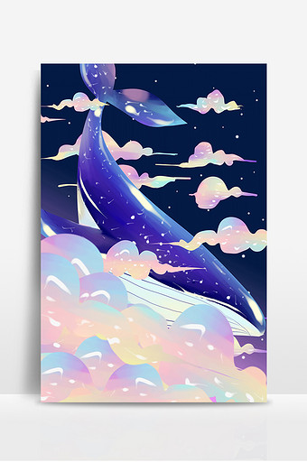 梦幻魔法鲸鱼唯美背景设计psd 通用背景图片 1024x3037 潮点视频 梦幻魔法鲸鱼唯美背景设计psd 通用背景图片 1024x3037 潮点视频