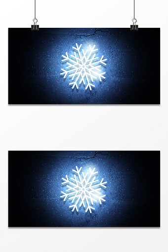 蓝色荧光立体雪花粒子大气闪烁梦幻背景图片素材免费下载
