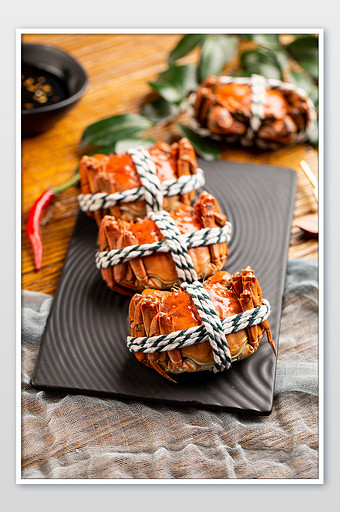 传统中式生鲜美食大闸蟹摄影图