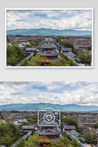 俯瞰丽江古城木府古建筑摄影图片jpg 摄影图图片 1024x1540 潮点视频